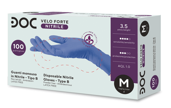 Guanti monouso nitrile VELO SOFT - box da 100 pezzi